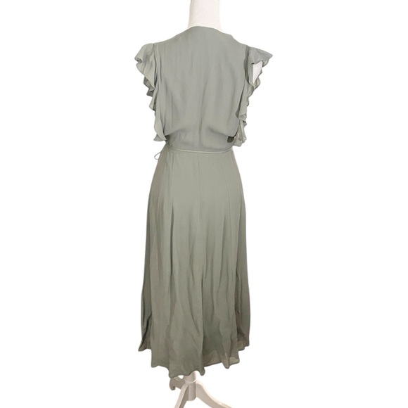 Reformationn Hillary Wrap Dress in Green - Picture 6 of 10